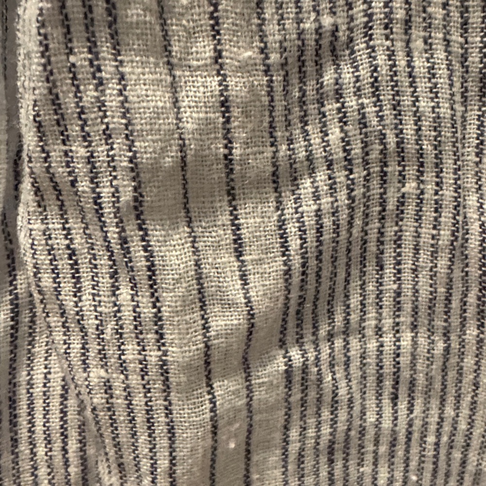 Rails Blue and White Striped V-Neck Short Sleeve Blouse - Picture 3 of 5